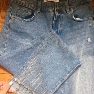 Zara Jeans w/ Rhinestone Fringe